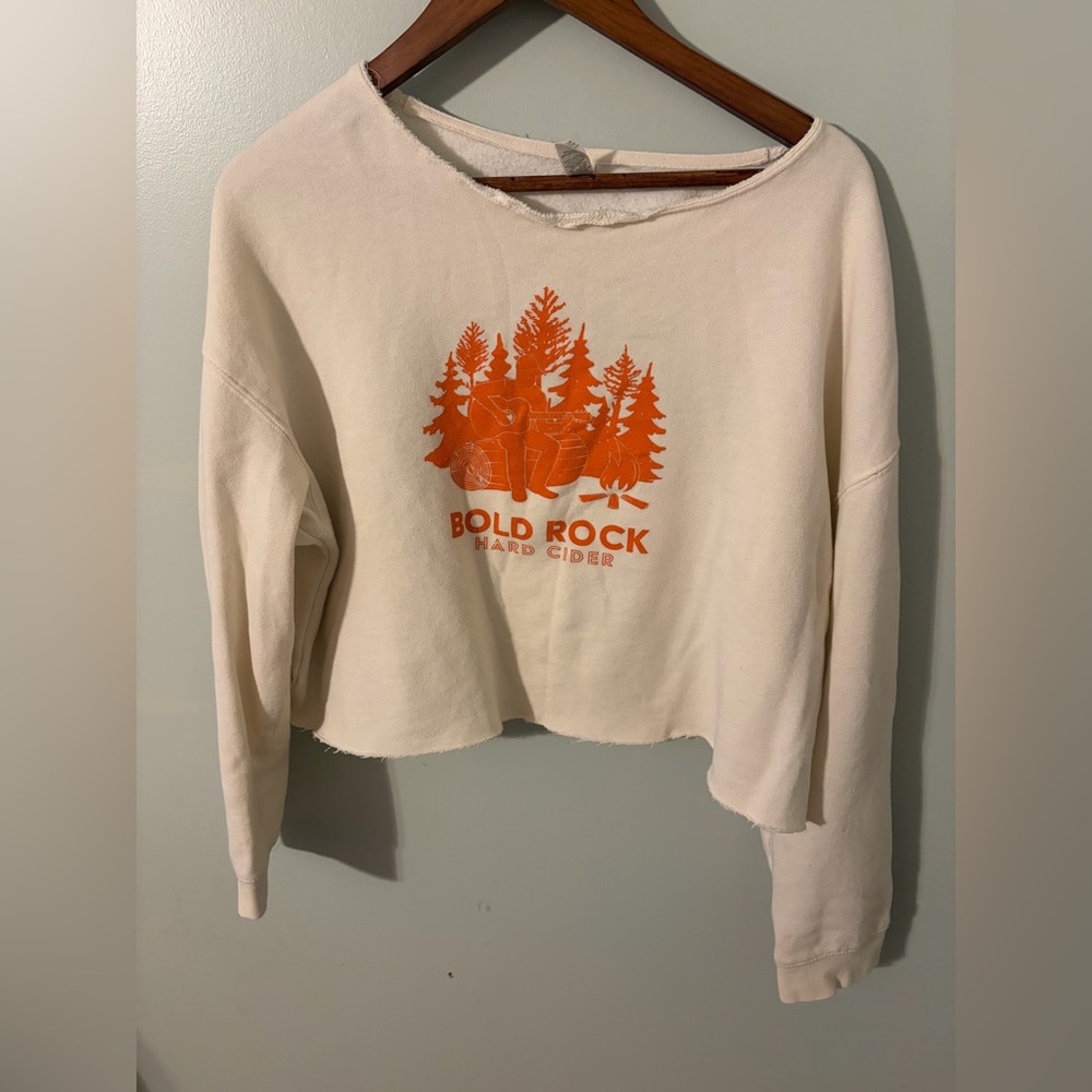 Bold Rock cider Cream Sweatshirt with Orange Graphic xl crop